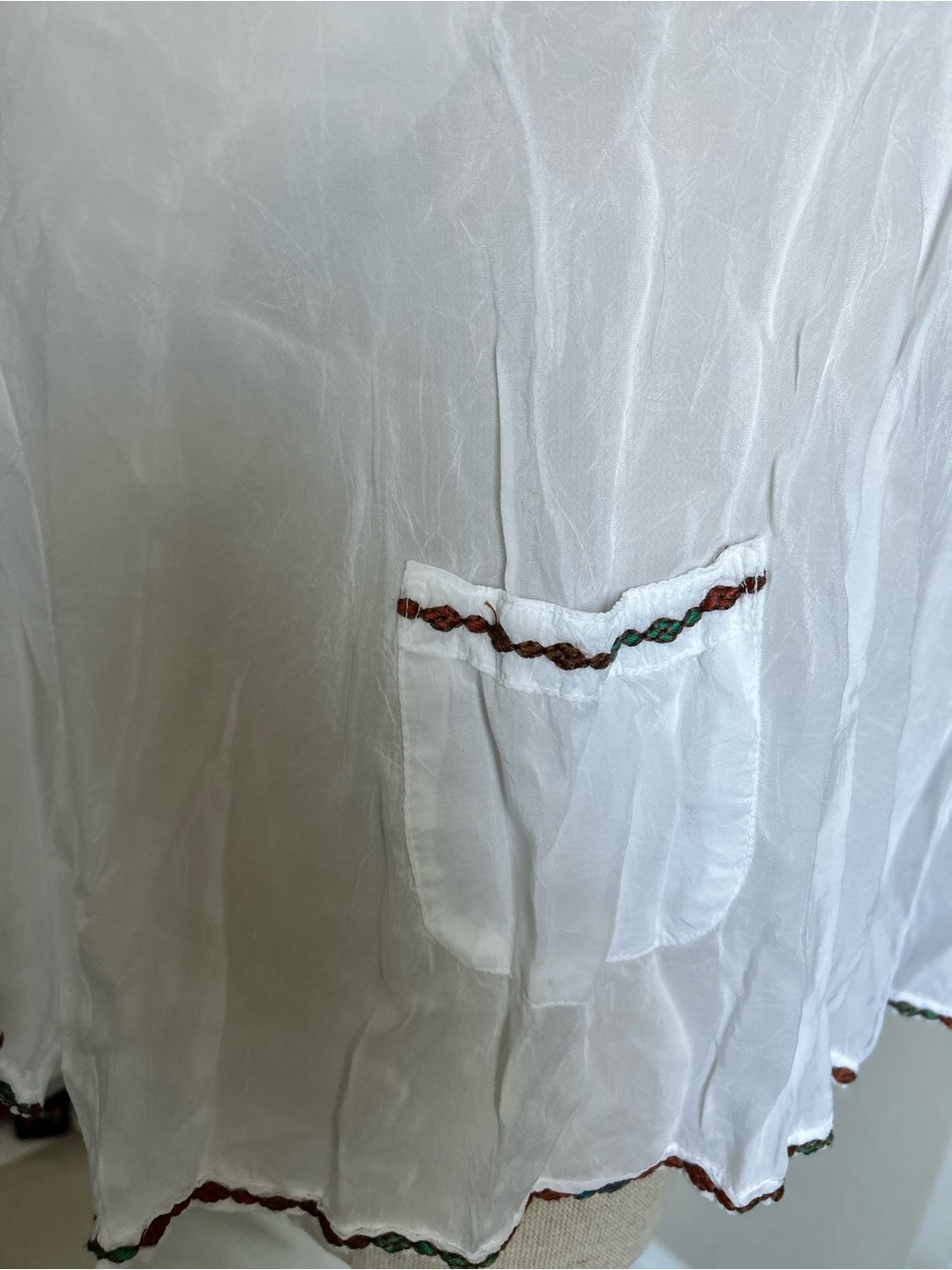 Johnny Was White Tunic with Multicolor Floral Embroidery - Picture 10 of 13